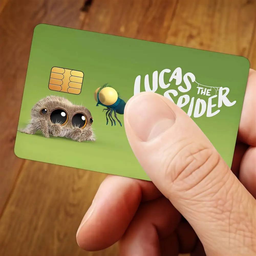 Cute Lucas the Spider Credit Card Public Transportation Cards Sticker Waterproof Card Face Decoration 4PCS