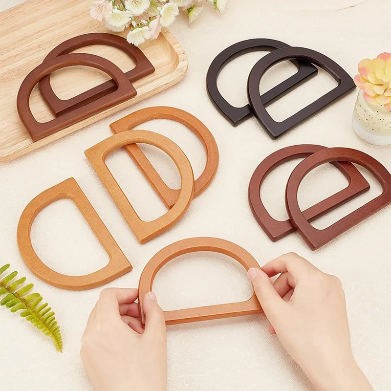 NEW-10PCS Wooden Bag Handles For Bag Making, 5 Colors Handbag Replacement Handle Decorative Purse Making Supplies