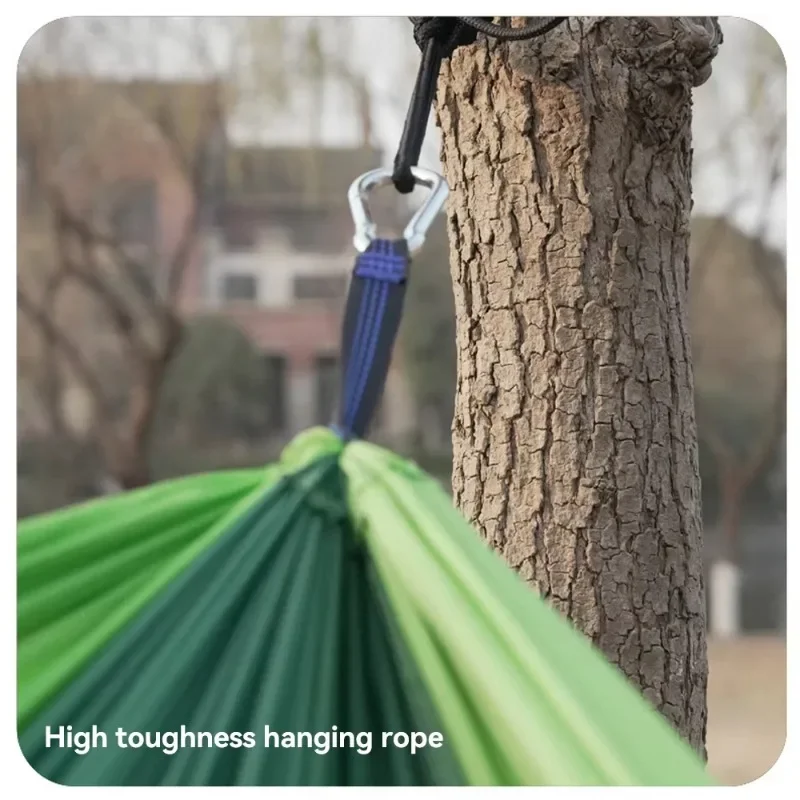 Outdoor Camping Hammock Portable Nylon High Strength Parachute Fabric Hanging Bed Hammock with Nylon Color Outdoor Furniture image 3