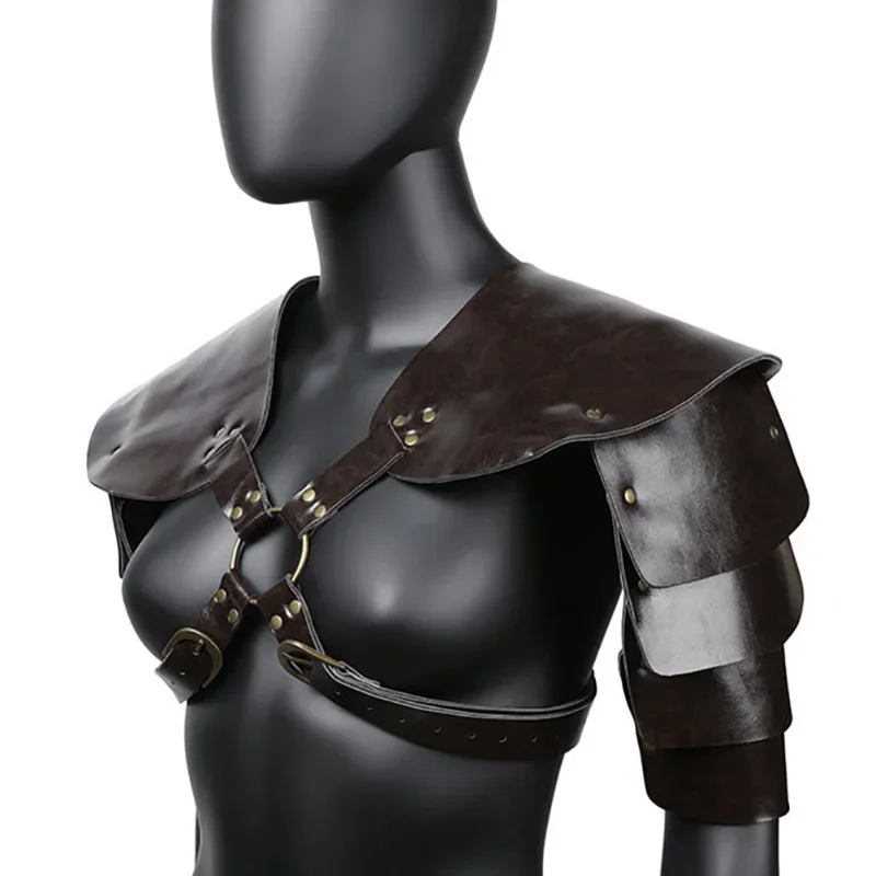 Halloween Medieval Steampunk Shoulder Guard Armor Viking Knight Pirate Cosplay Costume Accessory Spaulders Pauldrons Unisex - view 4