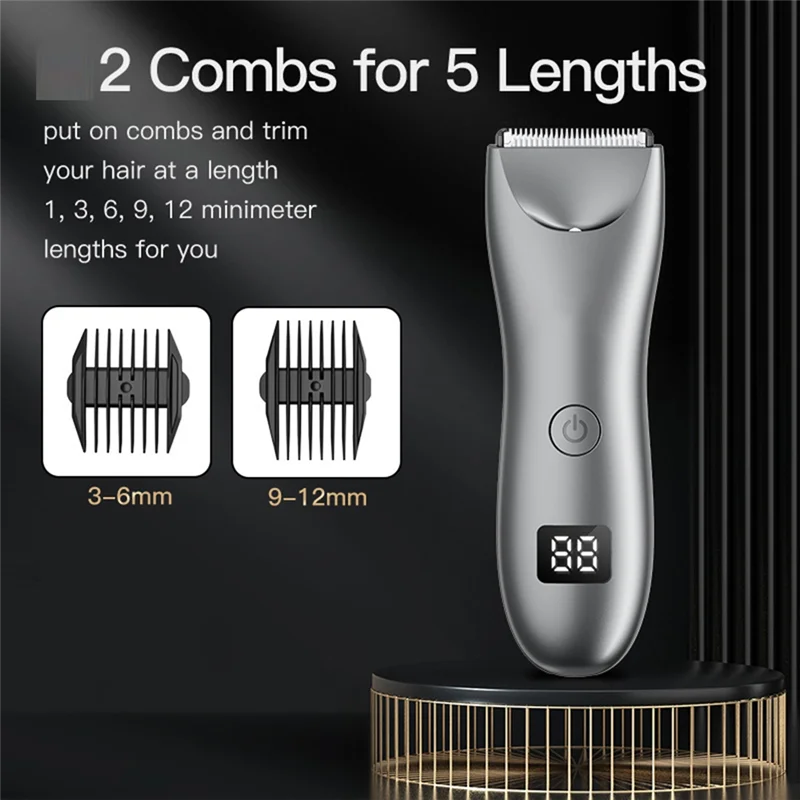 AC39-Trimmer Beard For Man Shaver Homme Razor Beard Shaper Armpit Chest Hair Trimmer Professional Barber LED Display