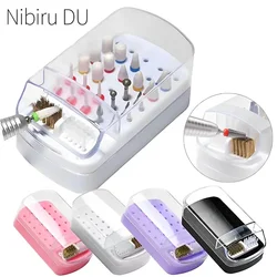 Nail Drill Bits Holder Organizer Case 30 Holes with Cleanning Brush Salon Grinding Head Holder Display Manicure Organizer Stand