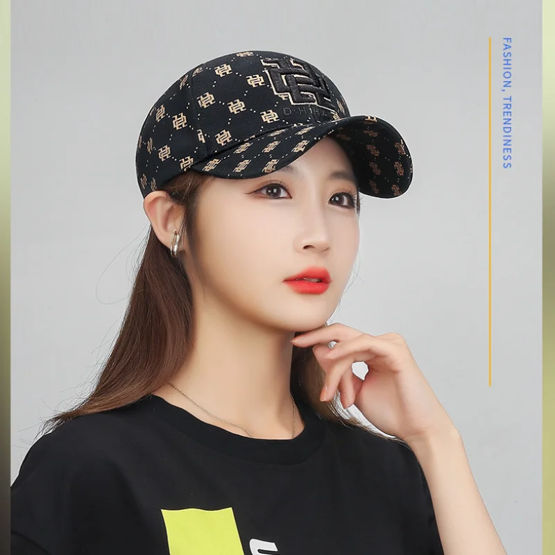 High Quality Fully Printed Embroidered Hat Leisure Versatile Adjustable Sunshade Baseball Cap Couples Fashionable Duckbill Cap