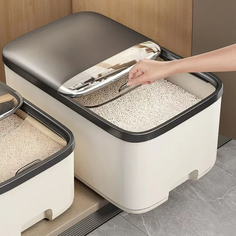 1PC Rice Storage Box with Lid, Home Rice Box, Can Store Grains, Suitable for Kitchen, Household, Restaurant Use, Storage Basket