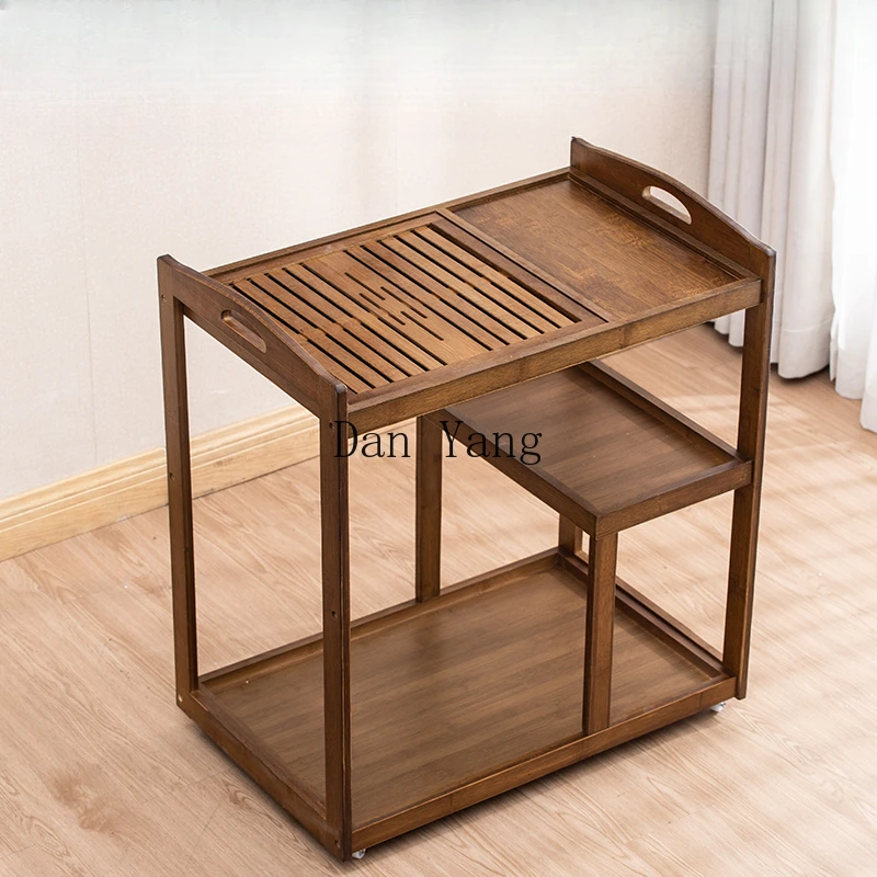 

YJ mobile tea table household small tea table tea cart living room automatic kettle integrated set coffee table balcony tray