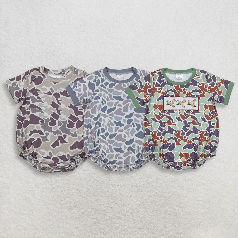 

z1120-07 SR3448 Wholesale baby rompers kids clothes boys camouflage short sleeve romper boutique children clothing