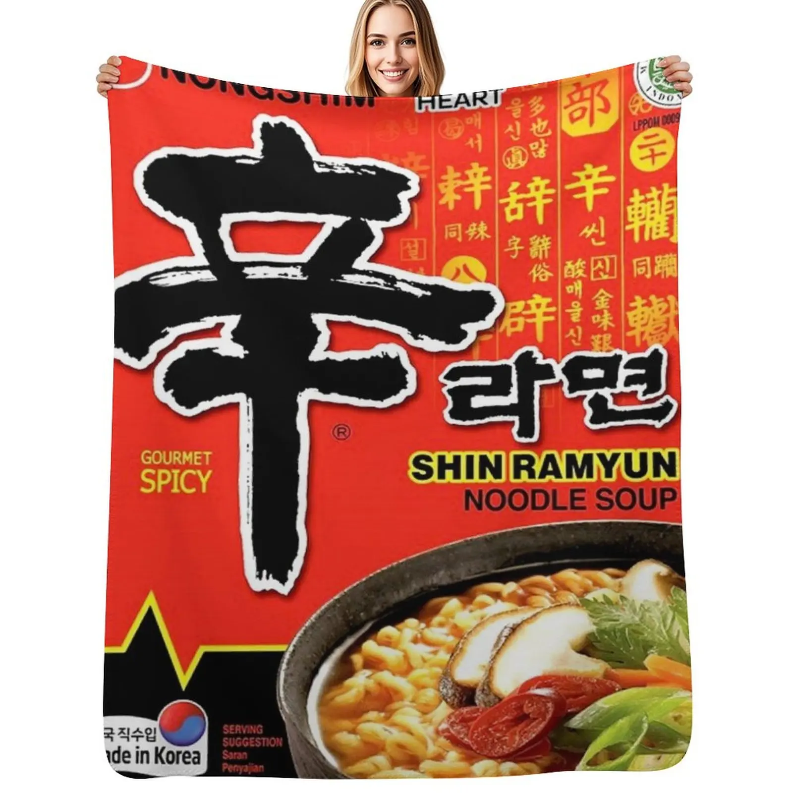 Manta Shin Ramyun, manta cálida y cómoda para tomar siestas en la oficina