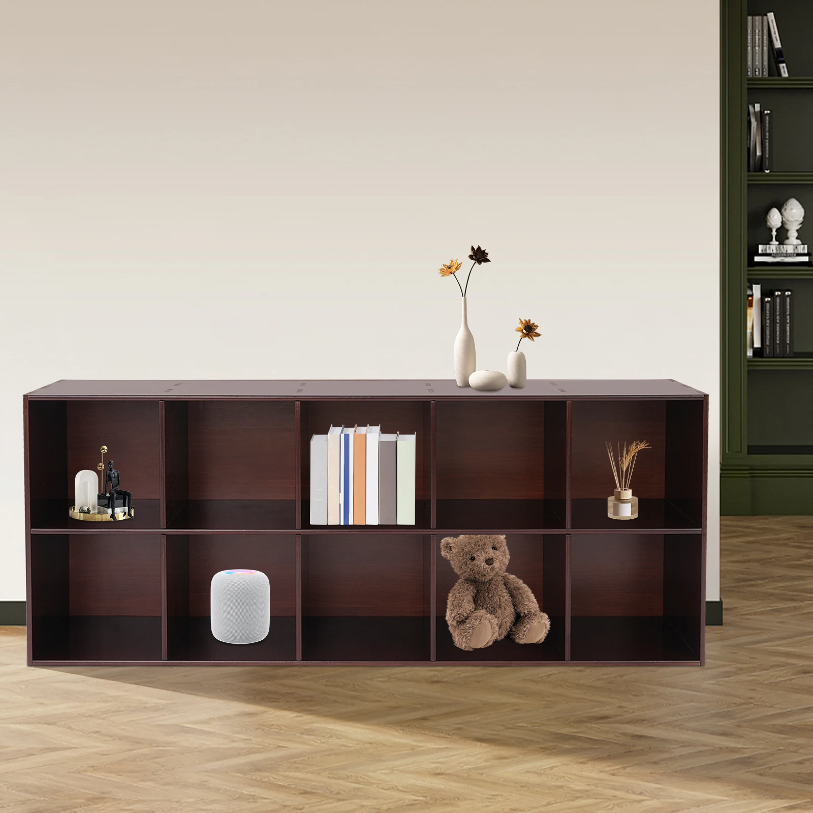 

Кубический книжный шкаф, напольная книжная полка из массива дерева с отделениями, напольный книжный шкаф-куб из массива дерева 30x60 см/30x150 см