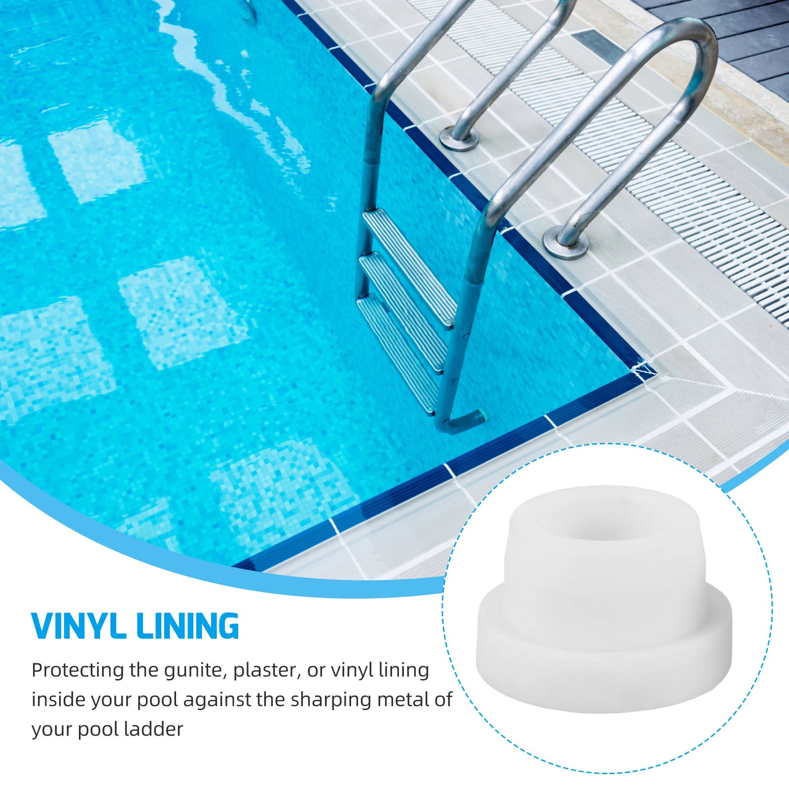 

2Pcs Pool Ladder Safety Bumpers Rubber Caps Stopper Design Heavy Duty Long Lasting Inground Pool Parts Underwater Ladder Bumper