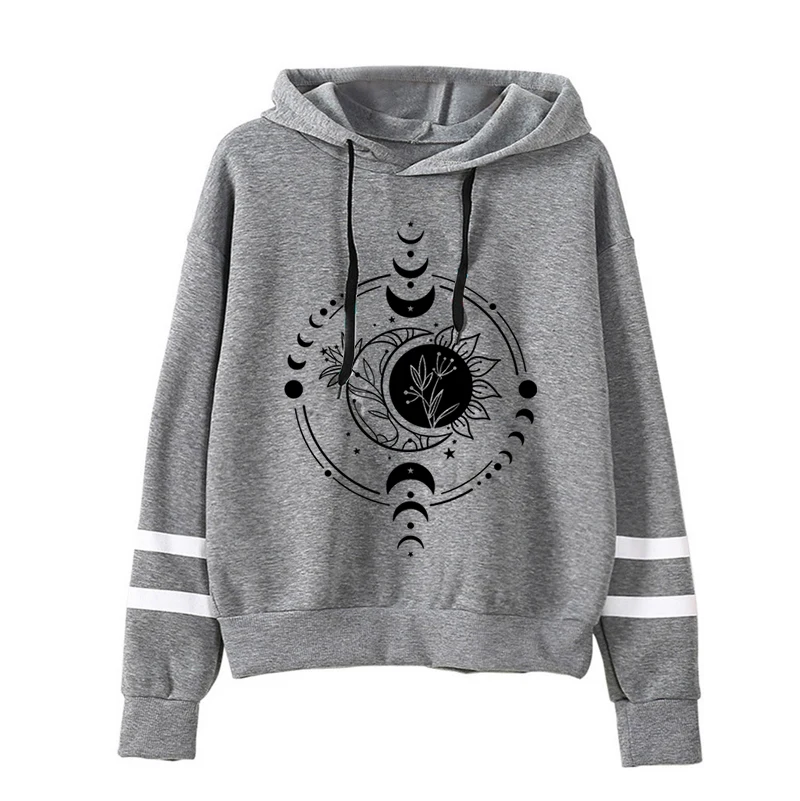 Mystic Moon and Sun Hoodie Women/Men Boho Vintage Moon Classic Sweatshirt Unisex Mystical Moon Graphic Premium Casual Hoodies