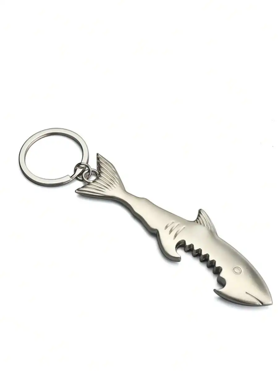 1pc Shark Shaped Bottle Opener Keychain, Suitable For Bags, Car Keys, Accessories, Keyring Decor, Gothic Y2K Style Cute Gift