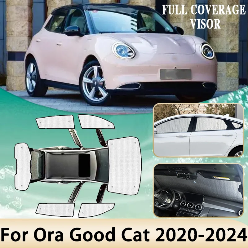 

Car Side Window Sunshades For Ora Good Cat 2020~2024 Car Windshield Anti-UV Sun Protection Shade Visor Parasol Auto Accessories