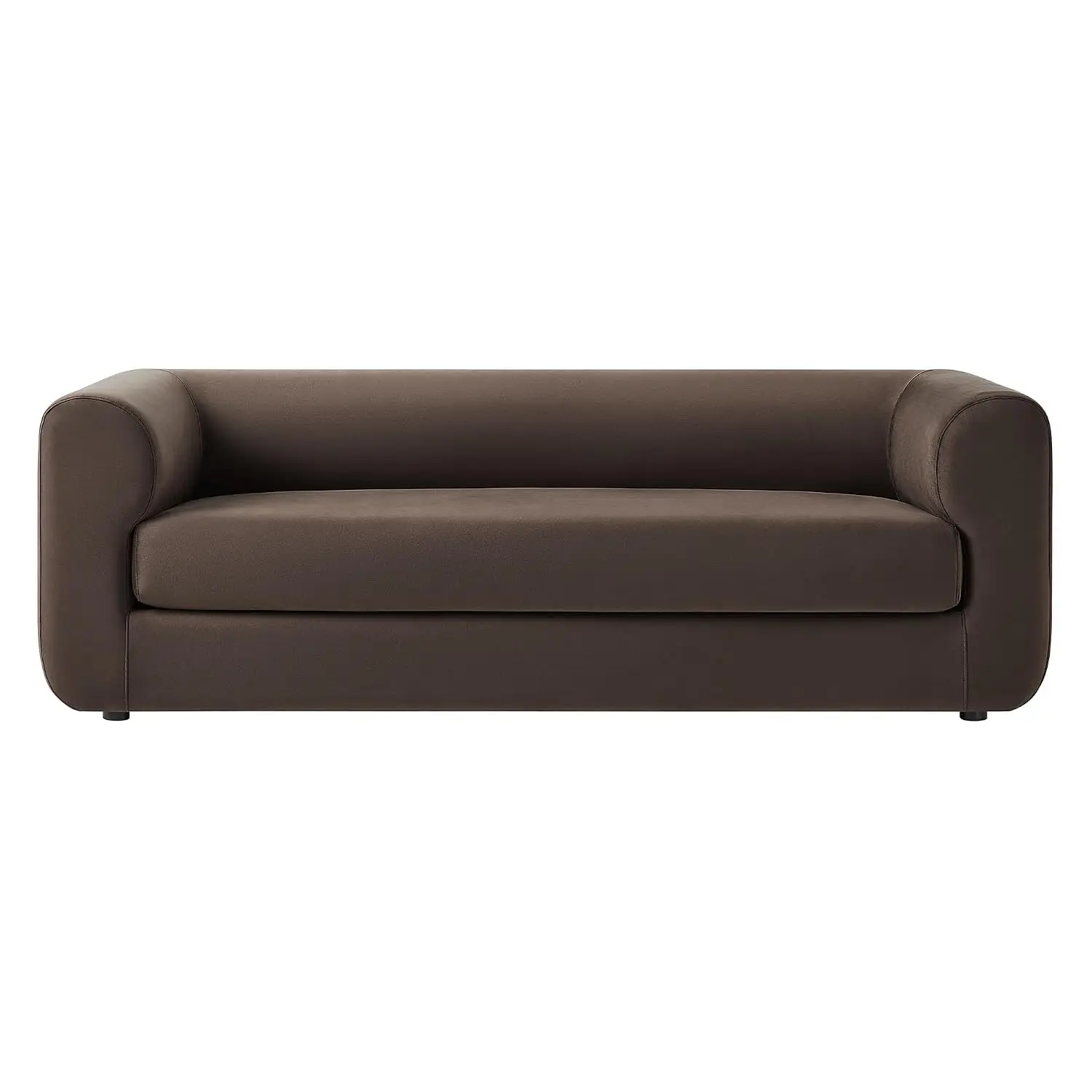 Leif Performance Velvet Upholstered Sofa, 89 Inch Modern Tuxedo Sofa, Comfy 3 Seater Velvet Couch