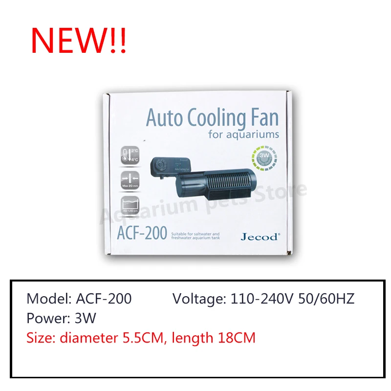 JEBAO ACF-300 ACF-200 Adjustable Fan Freshwater Aquarium Cooling Mute Automatic Constant Temperature