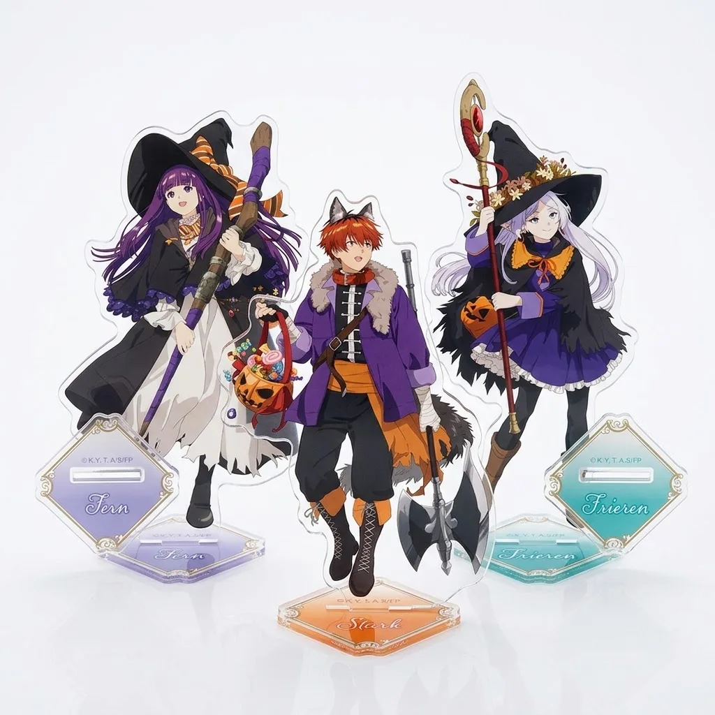 Anime Frieren: Beyond Journey's End Frieren at the Funeral Cosplay 15cm Keychain Acrylic Figure Keychain Stand Model Plate