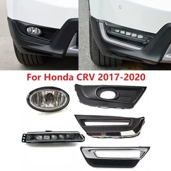 For Honda CRV CR-V 2017 2018 2019 2020 Front Bumper Fog Light Daytime Running Lamp Frame Trim Cover Hood Foglight Foglamp