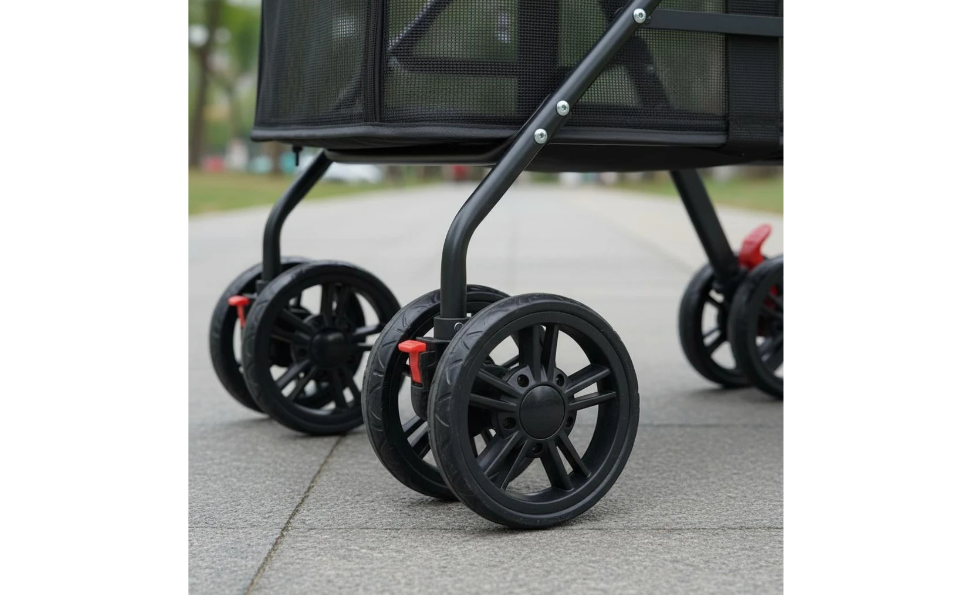 Multi-Purpose Pet Stroller Easy Fold Folding Pet Stroller Sturdy Frame Mesh Ventilation for Walks