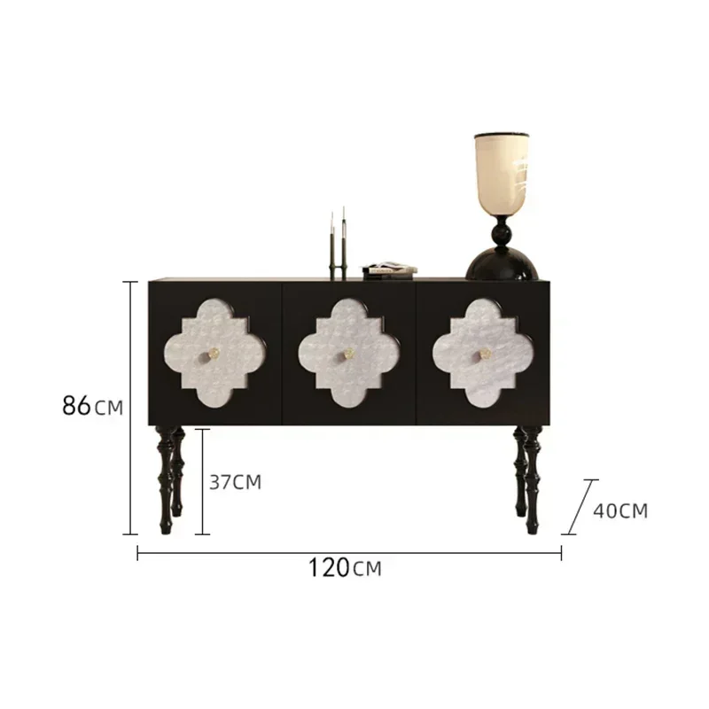 Light Luxury American Solid Wood Entrance Cabinet Cream Style Home Curio Cabinet Living Room Meal Side Storage Cabinetmuebles de