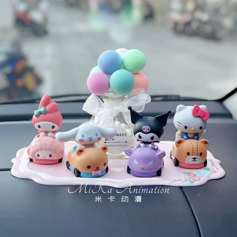 

Anime Sanrio Car Dashboard Ornament Hello Kitty Cinnamoroll My Melody Kuromi Cute Plush Toy Girl Decor Interior Accessory 2026