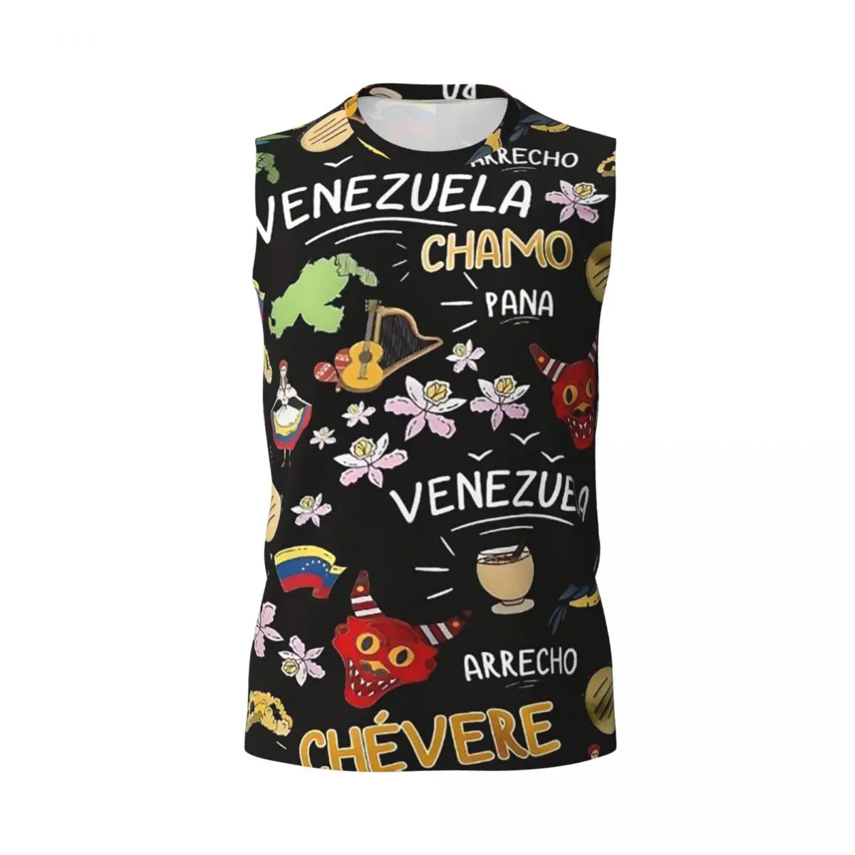 Arepas Venezuela Men Printed Sleeveless T-shirt Casual Hip Hop Street Style Beach Holiday Tank Tops