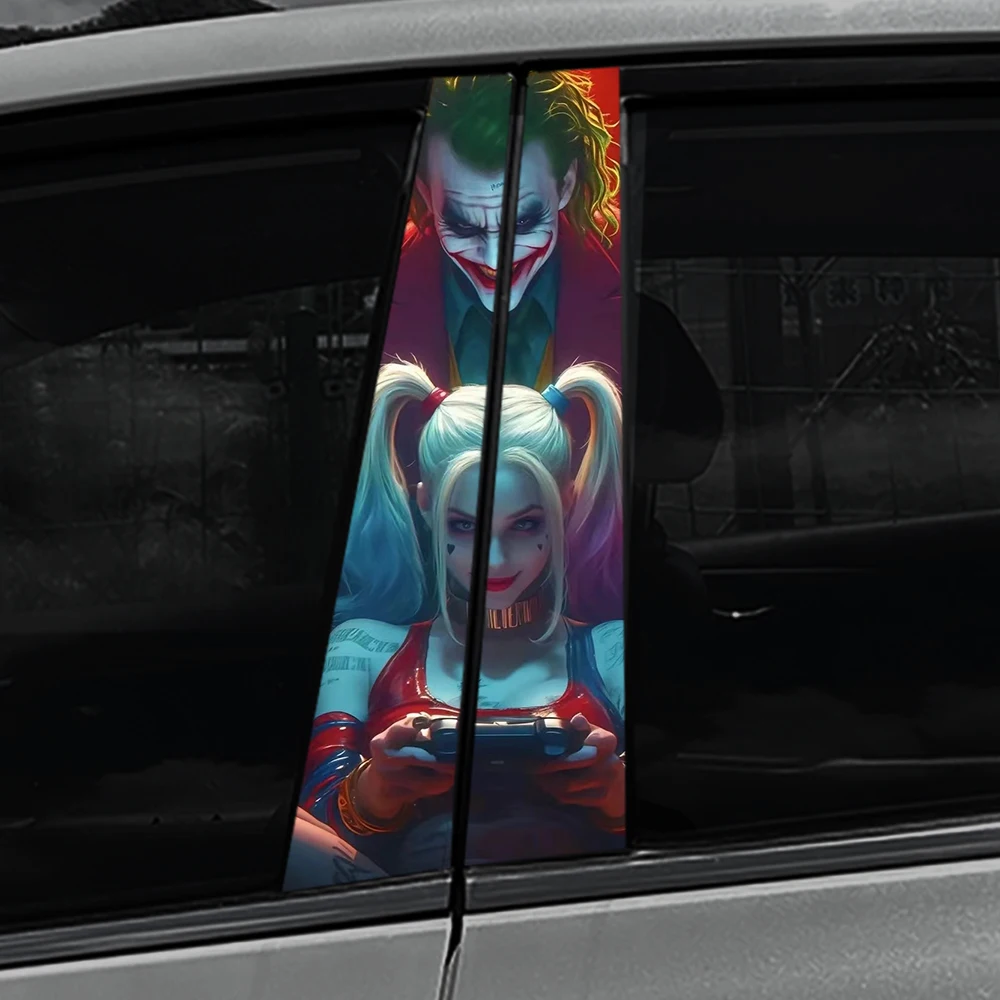 Auto B Pillar Car Stickers Joker CP PET Decals Waterproof Funny Decoration Cover Scratches Sunscreen Car Doors Pillar Trim