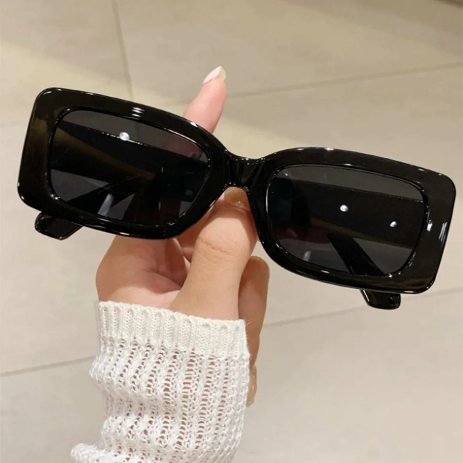 Black Powder Multicolor Square Frame Fashion Sunglasses Unisex Style Daily Holiday Beach Decoration Glasses