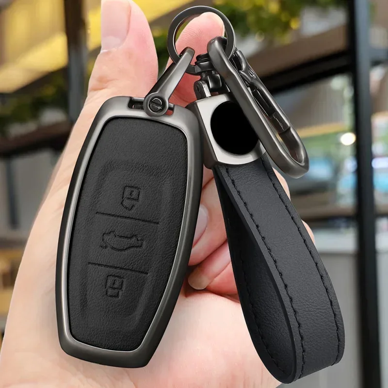 

Luxury Alloy Leather For Red Flag Car Key Fashion Full Cover Protection Case Suitable Red Flag H9 H7 H5 HS7 HS9 HS5 Accessories