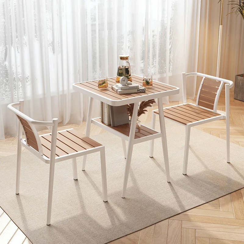 Balcony lounge area negotiate outdoor tables and chairs, modern coffee shop, coffee table, milk tea shop, bar