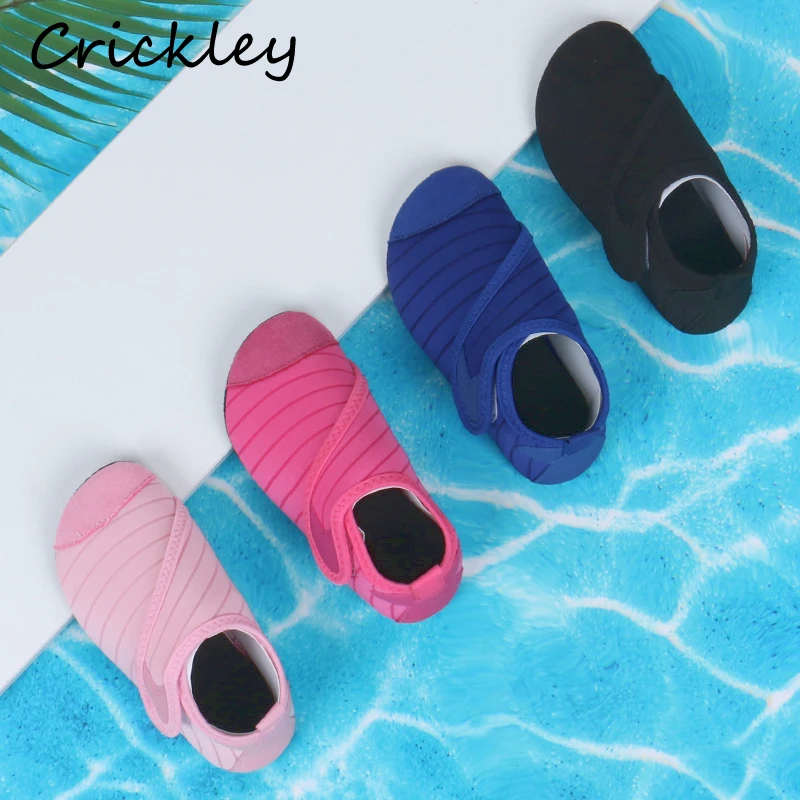 Summer Solid Kids Aqua Shoes Hook Loop Swim Beach Baby Boys Girls Slippers Soft Non Slip Toddler Children Diving Socks