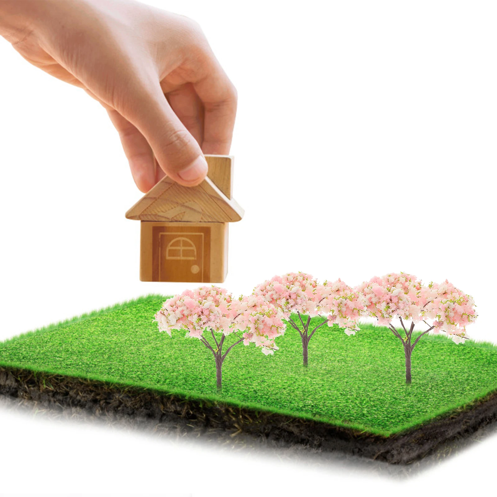 

10pcs Mini Artificial Cherry Blossom Bonsai Decor 5cm Fake Plants Faux Flowers Home Office Bedroom Room