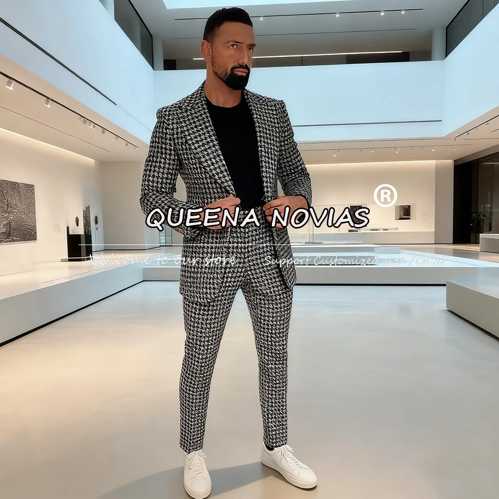 

Classic Groom Tuxedos Slim Fit Single Breasted Jacket Pants 2 Pieces Formal Man Business Dinner Party Suits Men Customized 2025