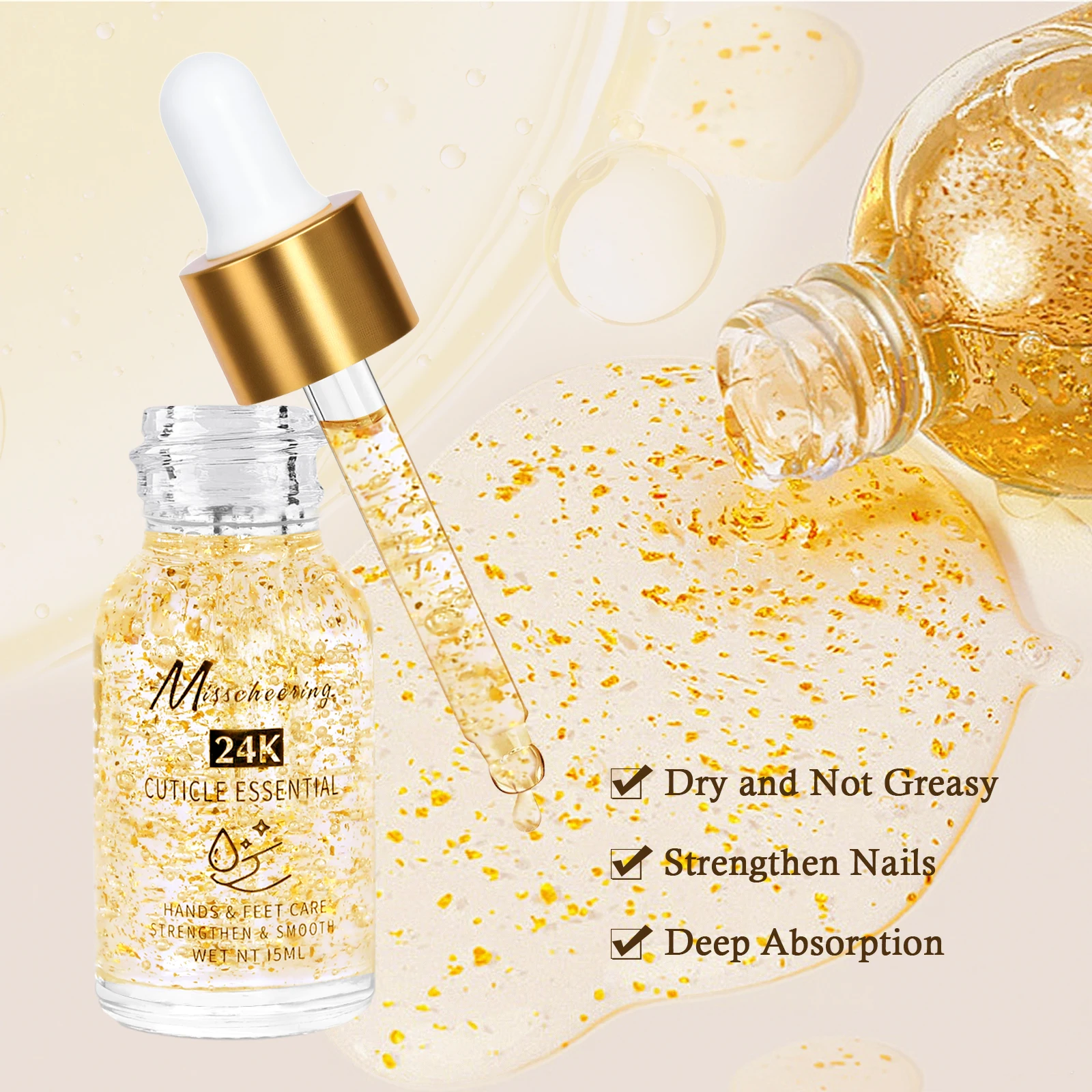 15 مللي 24 كيلو الذهبي احباط زيت غذائي بشرة الأظافر المغذيات النفط تغذي إصلاح التالفة العناية بالأظافر علاج زيت التغذية #3