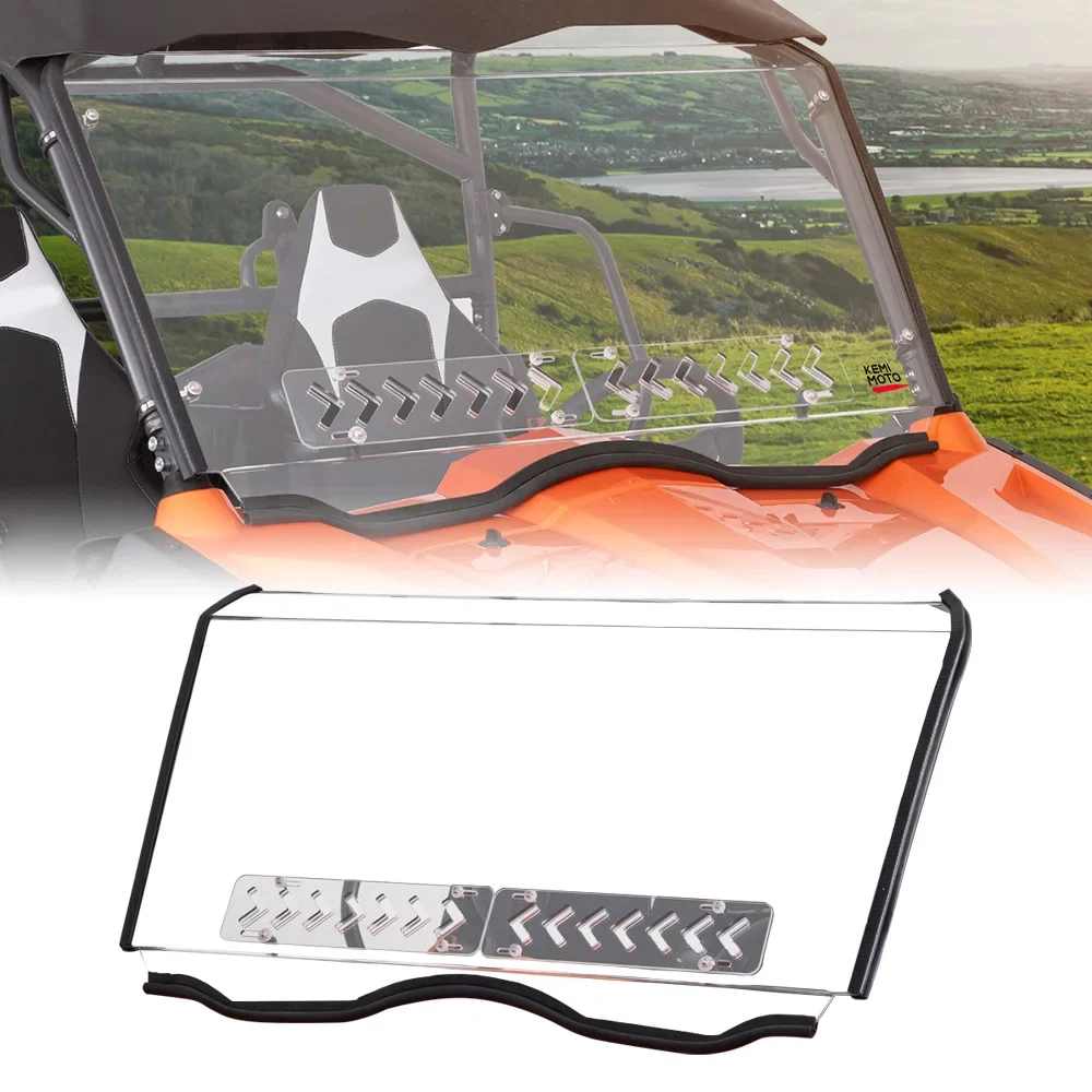 

For CFMOTO ZForce 500/800 Trail EX/1000 2014-2022 with Sliding Window UTV Adjustable Vents Clear PC Front Windshield