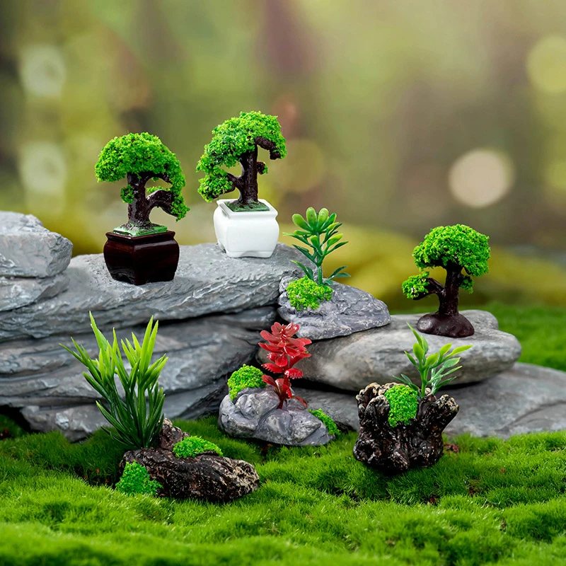 【BBS】Doll House Mini Simulated Green Plant Model DIY Dollhouse Home Garden Outdoor Scene Decor