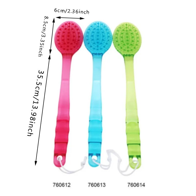 Massager Back Spa Long Natural Body Brush Bath Plastic Bristle Shower Portable Lightweight Ideal for Travel Home Spa Sessions