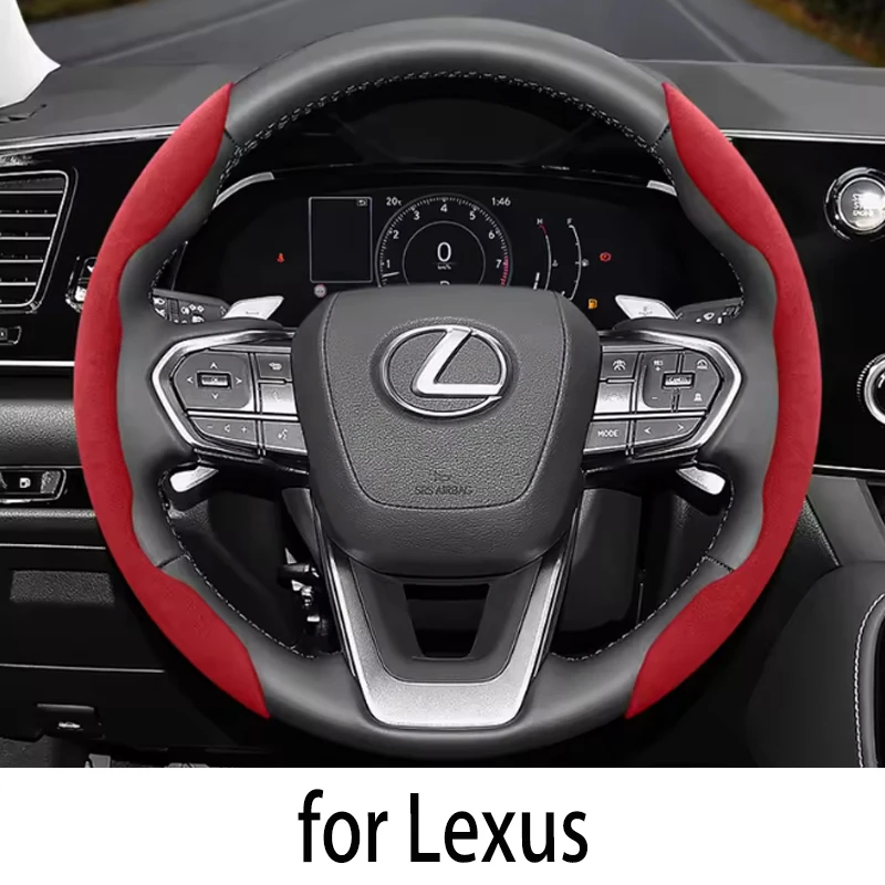 

for Lexus Anti-Slip Buckle Segmented Suede Steering Wheel Cover Suitable for Is250 Ct200H Is350 Es300H Rc Is300H Rx Rx450H Hs250