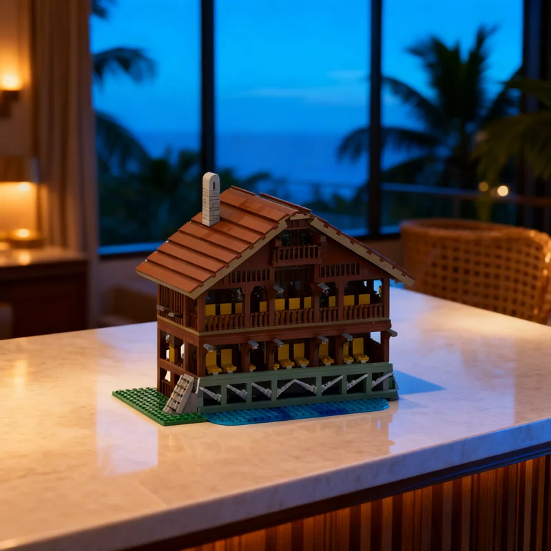 

3788 деталей MOC: Домик у реки (модель CUUSOO) — креативный конструктор, коллекционный декор, подарок для детей и взрослых, премиум-класс