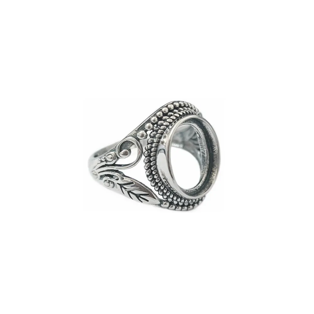 

Ring Blank (8x10mm/10x12mm/12x14mm Oval Blank) Adjustable Thai Sterling Silver Ring Setting Oval Cabochon Ring Base