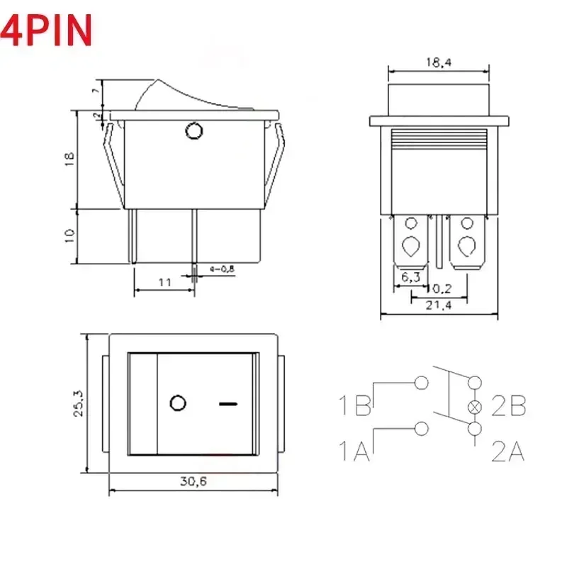 1/5pcs KCD4 Rocker Switch ON-OFF/ON 2/3 Position 4/6PIN Electrical equipment With Light 16A 250V/20A 125VAC Power Switches