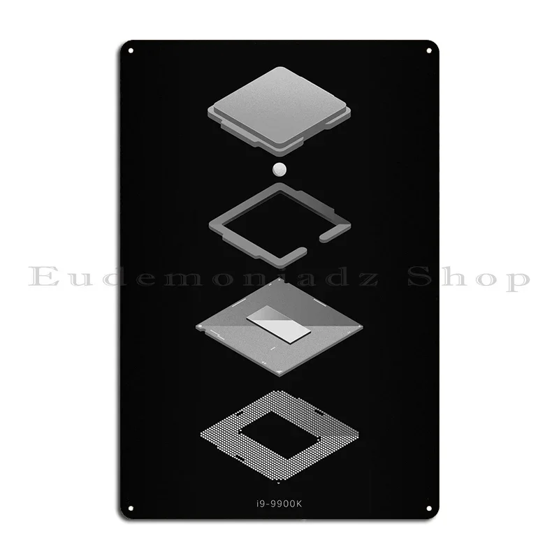 I9 9900k Cpu Poster Bw Metal Plaque Poster Club Pub Designs Wall Custom Garage Tin Sign Poster