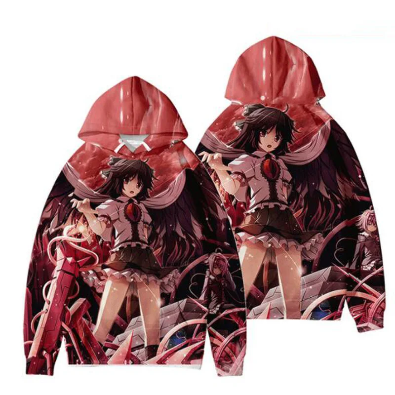 Anime Touhou Project Boys/girls Hoodies Sweatshirts Cirno Remilia Scarlet Flandre Scarlet Cosplay Pullover Hooded Kids Outerwear
