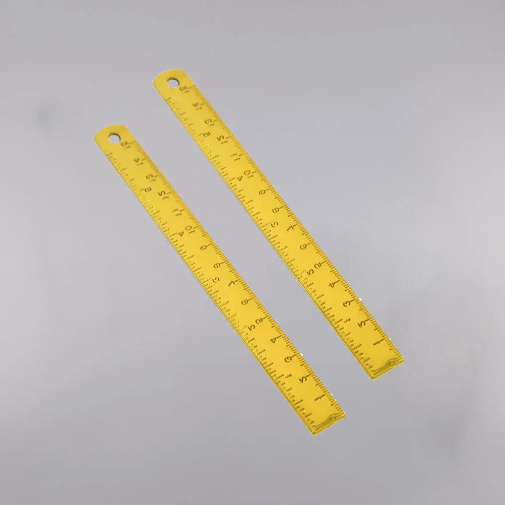 2Pcs Stainless Steel Drawing Ruler 15cm Small Space Saving Precise Scale Suitable for Students Designers Architects