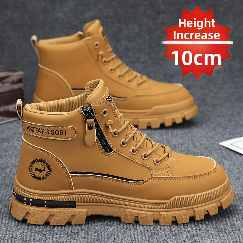 

High-Top Men's Boots Autumn 2024 New Sle Casual Versatile Height-Increasing oes for Teenagers And Adults