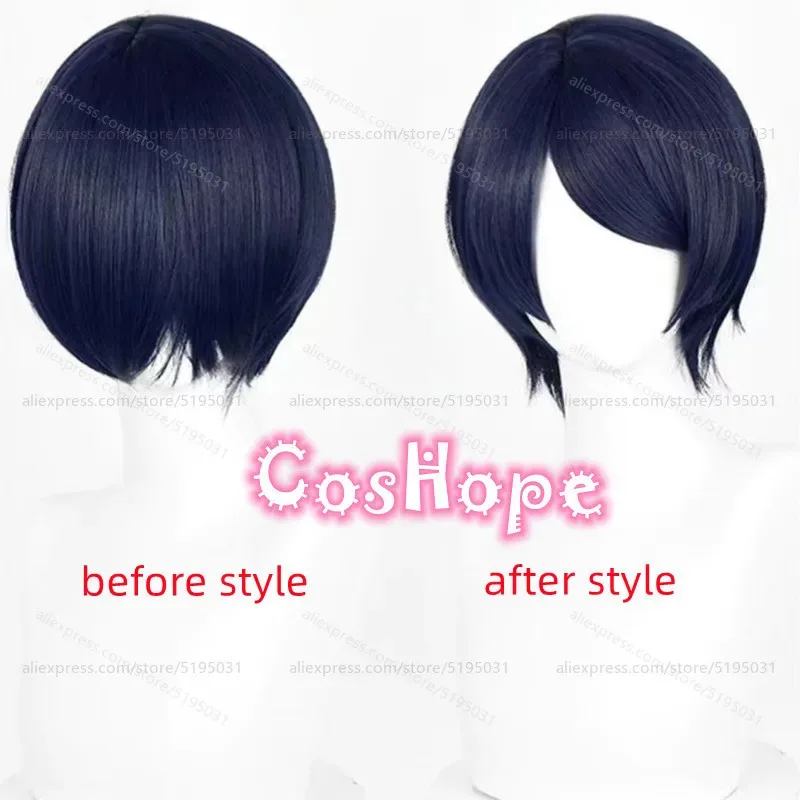 แคนดี้ 2025P5 ฟ็อกซ์ ยูซูเกะ คิตะกาวะ 30 ซม.สั้นสีฟ้าสีดำวิกผมคอสเพลย์อะนิเมะวิกผมสังเคราะห์ทนความร้อน