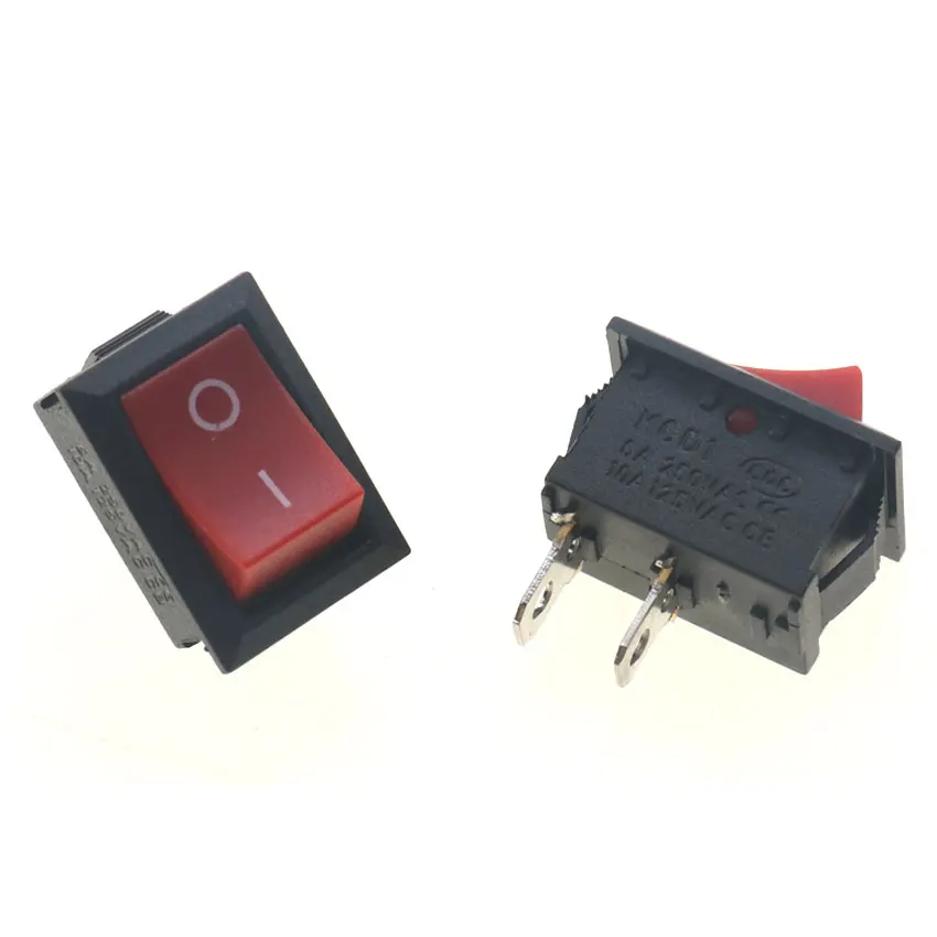 cltgxdd 1 Piece KCD1 Rocker Switch Push Button Mini Switch 6A-10A 250V KCD1-101 2Pin 3Pin Snap-in On/Off 21*15MM