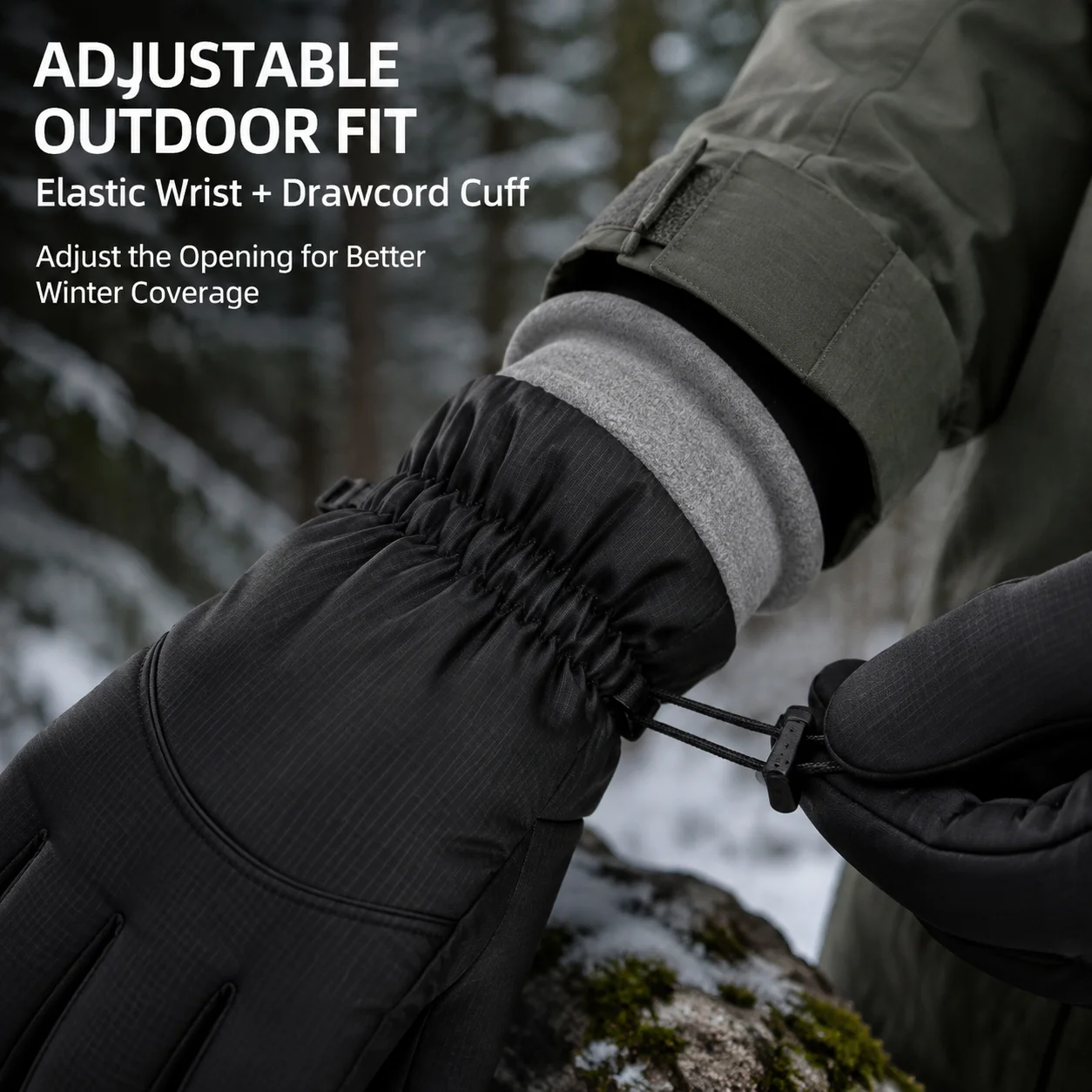 Outdoor Winter Gloves Men Women Thermal Windproof Water Resistant Anti Slip Hiking Gloves for Trekking Cycling Cold Weather - view 3