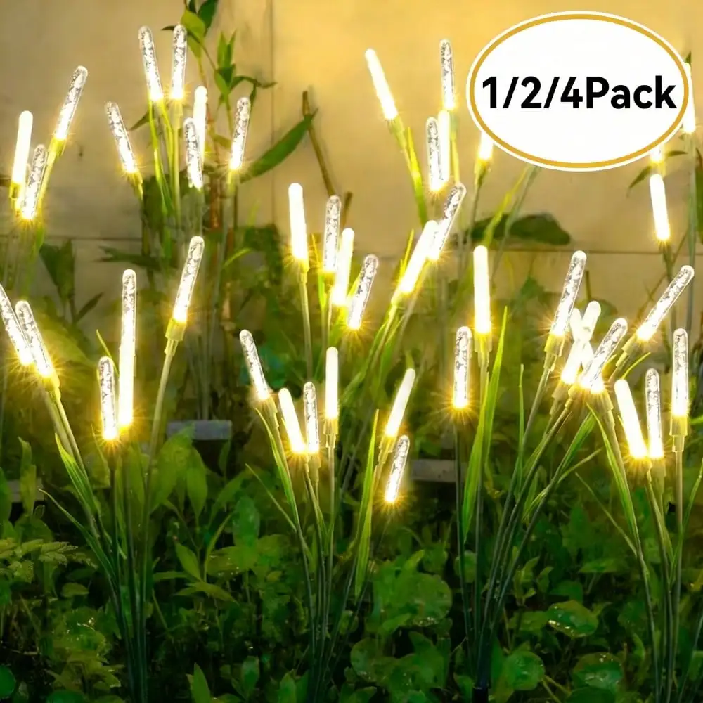 

4Pack Outdoor Solar Lights - Bubble Pathway Lights, Featuring A Reed-Like Swaying Design, Solar-Powered, Suitable For Patio Decor, Walkway Decor, Garden Decor, And Holiday Decor.