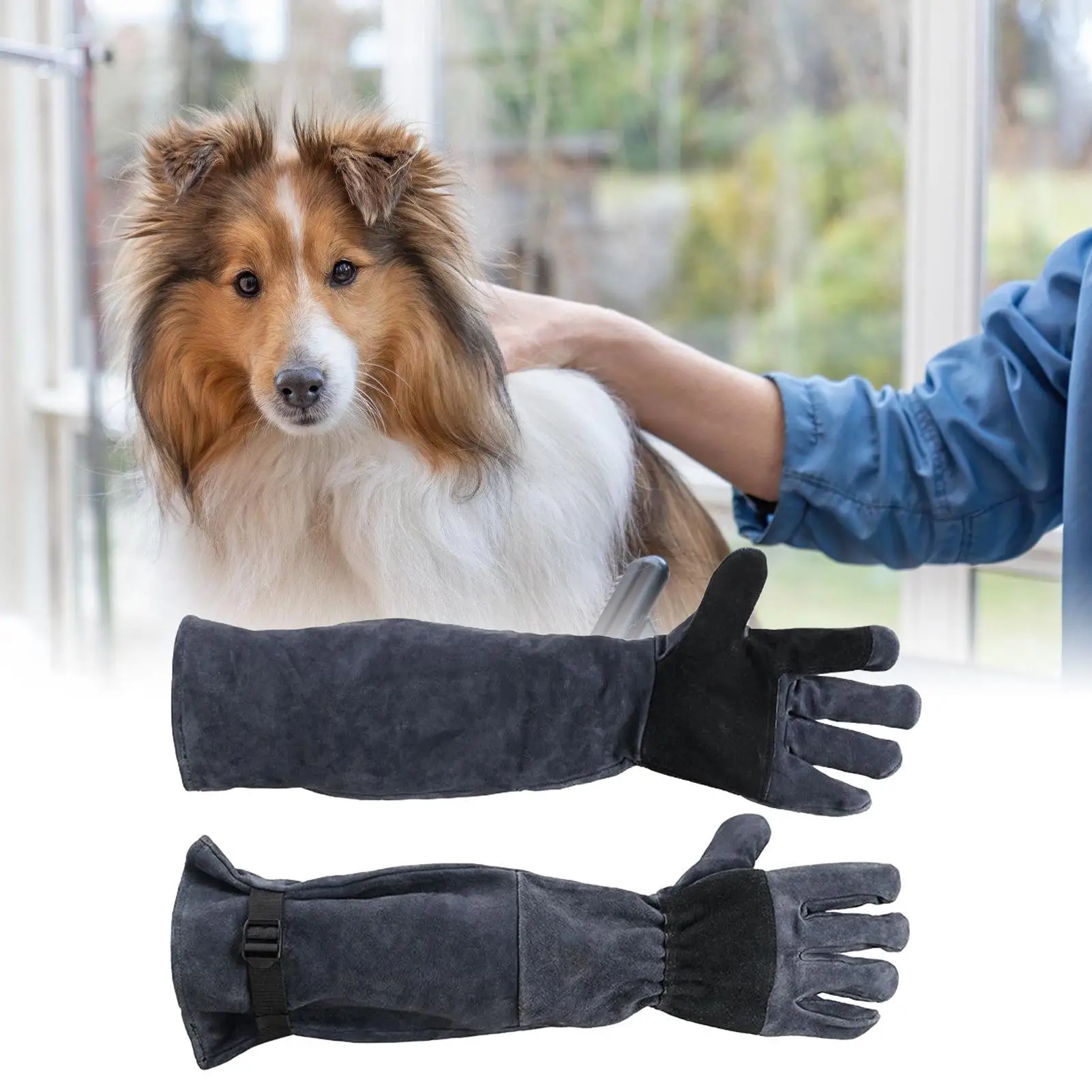 猫ハンドリンググローブ 23.6インチ 多目的ペットグルーミンググローブ 保護スリーブ 爬虫類 ヘビ 猫 犬 養殖用