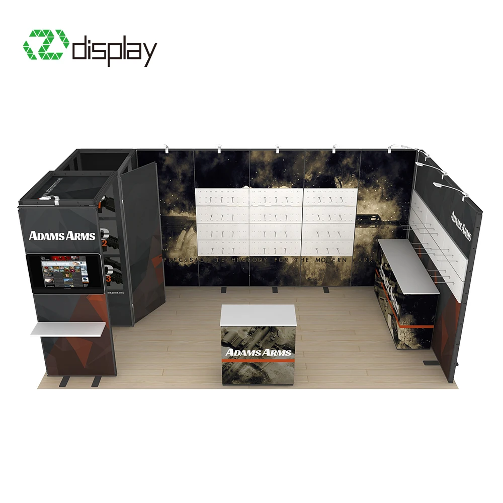 Stand per esposizione pubblicitaria cosmetica con progettazione grafica popolare da 3x6 m di Hangzhou