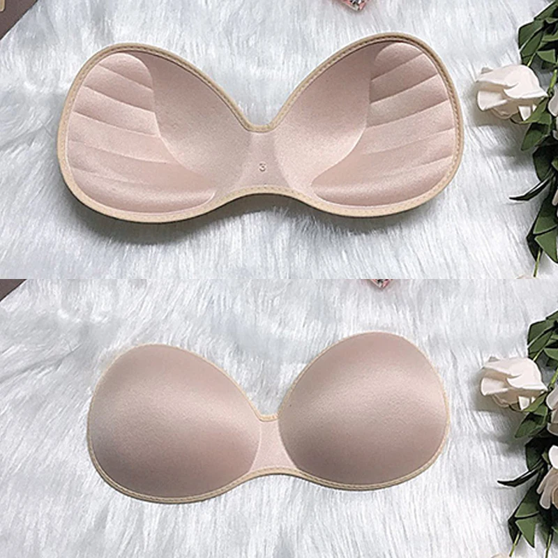 Coussretours de maillot de bain push-up ourlet, insert de poitrine rembourré, bikini, soutien-gorge rembourré, éponge, corps-ajusté, coloré, doux, confort